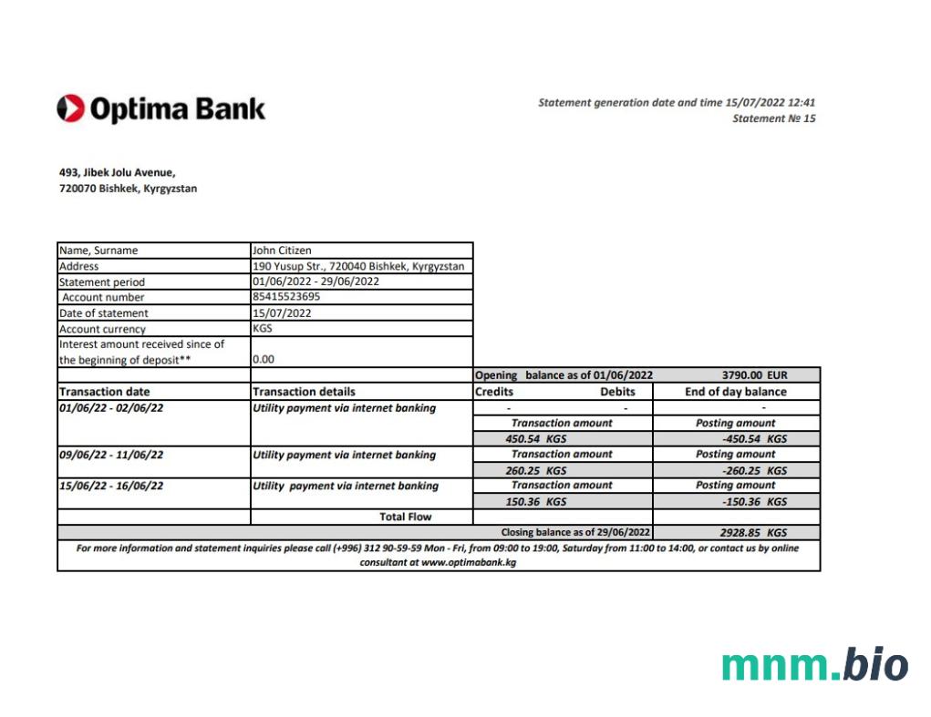 Kirgistan OJSC Bakai Bank